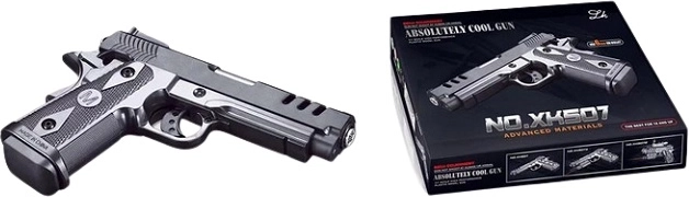 Pistolet à billes pour enfants avec effet lumineux, en boîte