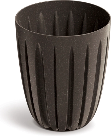 Pot de fleurs Wario Eco Wood couleur café avec décor bois