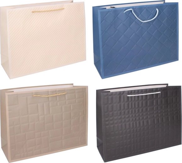 Sac cadeau M 26 × 32 × 11 cm – sac en papier de luxe avec relief