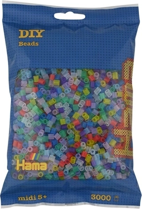 Perles à repasser Hama midi 3000 pcs – mélange transparent