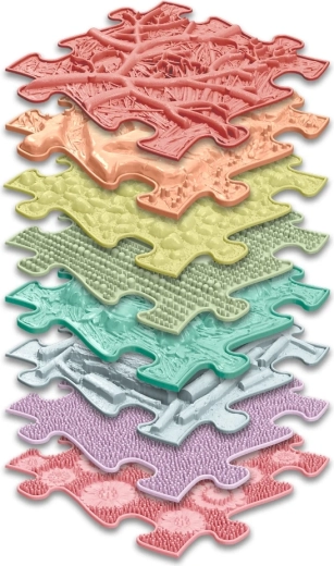 Tapis sensoriels puzzles arc-en-ciel pastel 8 pcs – MUFFIK (12m+)