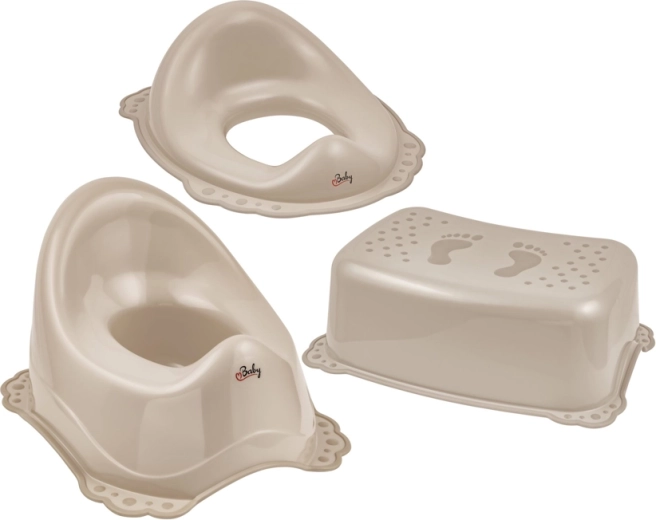 Ensemble de toilette antidérapant Maltex Classic beige