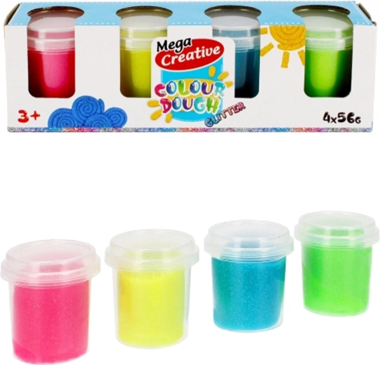 Pâte à modeler pailletée en tubes (4 couleurs) - 1 pièce