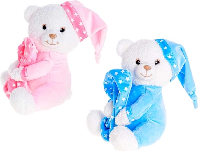 Ourson en peluche avec hochet 15 cm