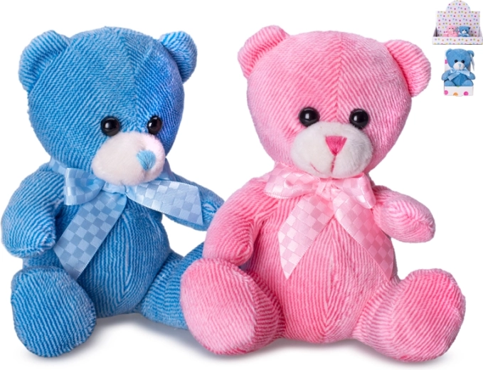 Ourson en peluche 12 cm avec nœud pour bébés