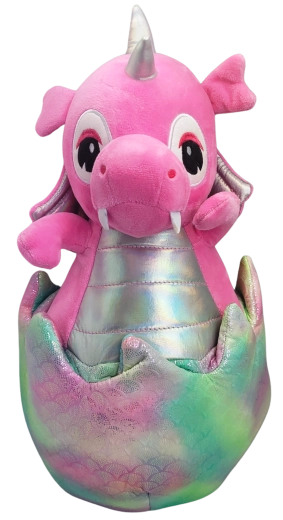 Petit dragon en peluche dans un œuf 40 cm