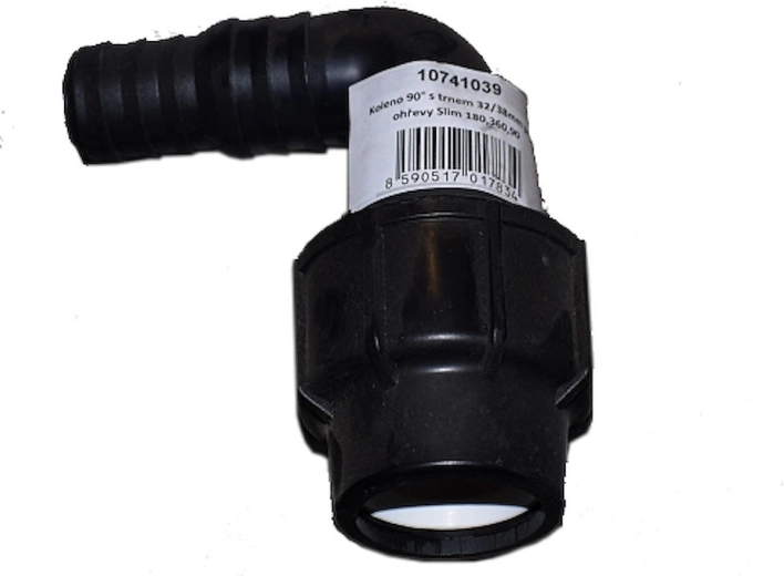 Coude 90° à embout cannelé 32/38 mm pour chauffage solaire Slim 90, 180 et 360