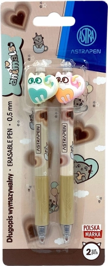Astra stylos effaçables Chaton, lot de 2 pièces