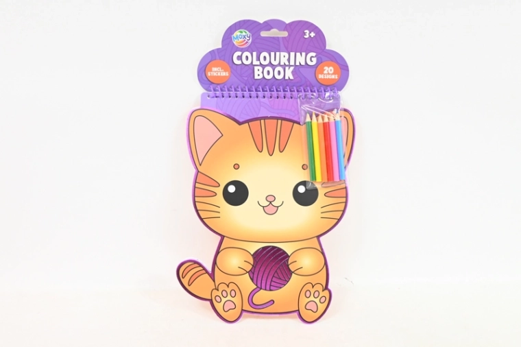 Coloriages de chats avec 6 crayons de couleur (20 feuilles)