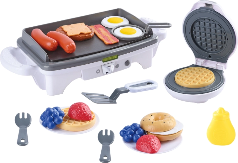 Set de cuisine Playgo : gaufrier et gril avec effets - 1 pièce