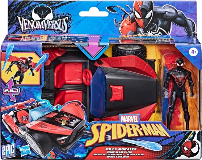Hasbro Spider‑Man Miles Morales avec véhicule Remix Racer