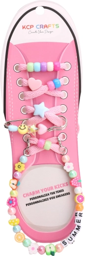 Kit d’accessoires décoratifs pour lacets – perles colorées et inscription estivale