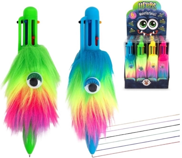 stylo poilu à six couleurs