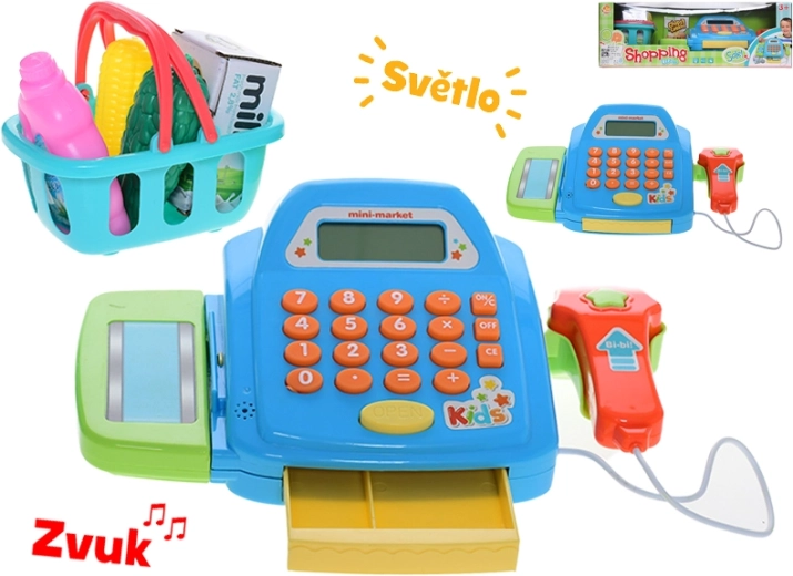 Caisse enregistreuse interactive pour enfants avec lumière et son, 26 × 14,5 cm
