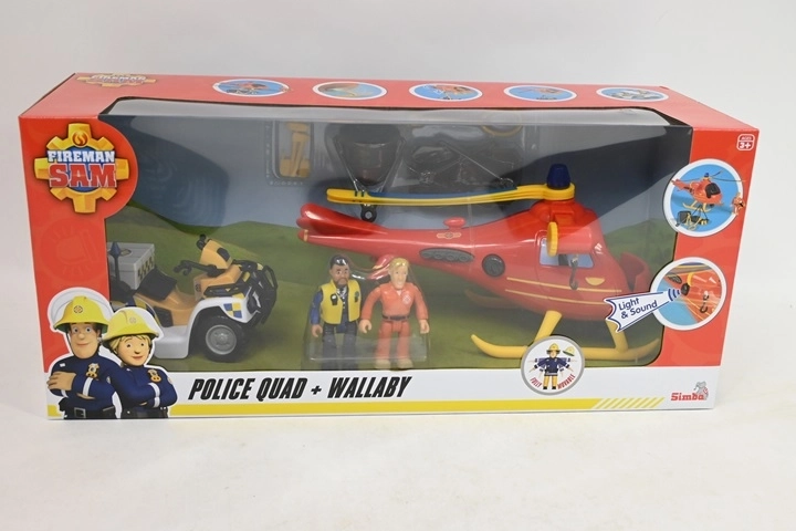Fireman Sam – set de jeu Wallaby avec quad et figurines