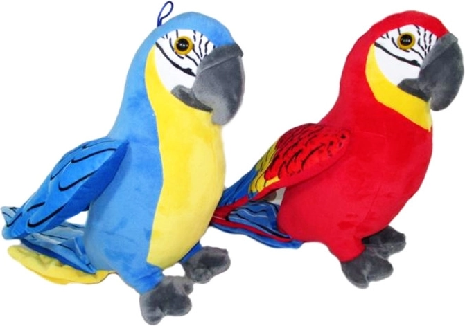 Perroquet en peluche avec son 31 cm