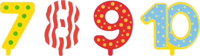 Chiffres complémentaires 7–10 pour le train d’anniversaire