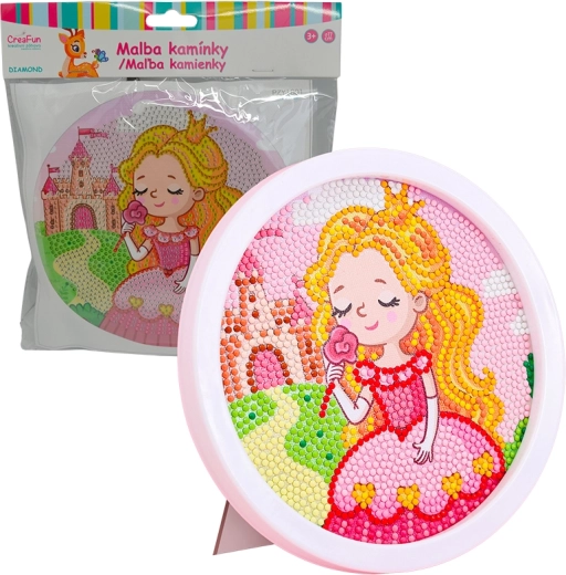 Peinture diamant avec cadre – princesse dessinée 17 cm
