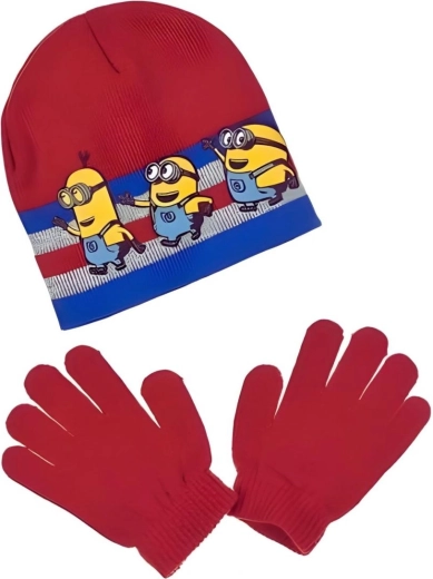 Bonnet et gants rouges Les Minions
