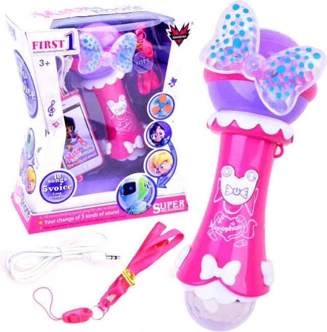 Microphone karaoké pour enfants avec enregistrement et MP3 – Rose