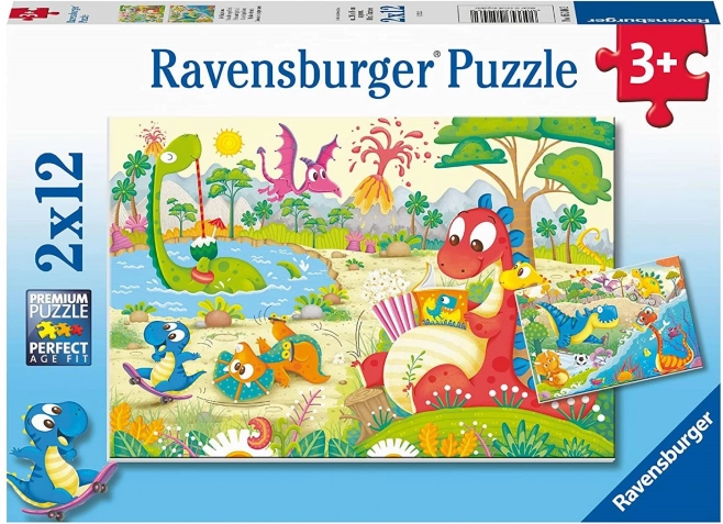 RAVENSBURGER puzzle dinosaures préférés 2×12 pièces