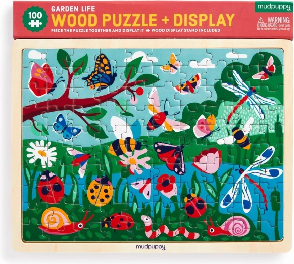 Puzzle en bois MUDPUPPY – La vie au jardin, 100 pièces