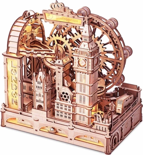 Rokr Puzzle 3D en bois Londres – modèle mécanique avec circuit à billes, 431 pièces