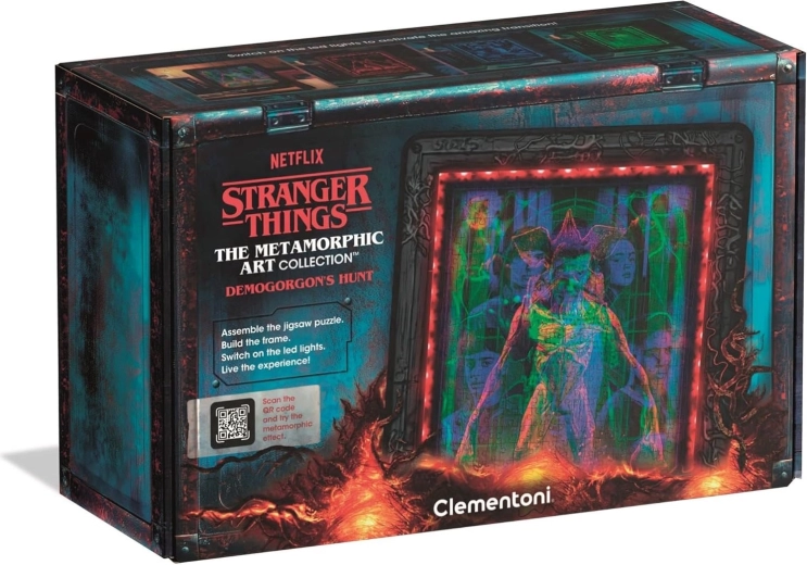 Puzzle métamorphique lumineux Stranger Things : Chasse au Démogorgon 520 pièces