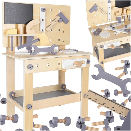 Établi de bricolage pour enfants en bois avec outils