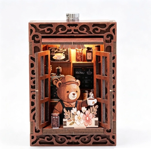 2Kids Toys puzzle 3D en bois aimant Café de l’ourson