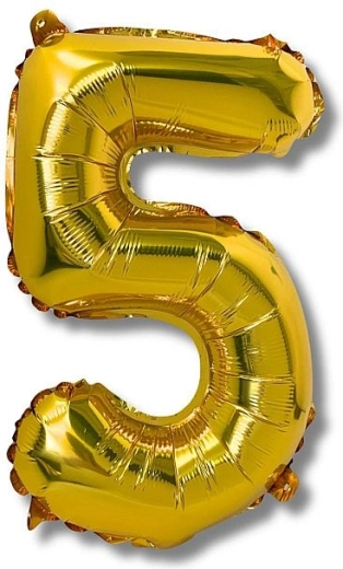Ballon en aluminium numéro 5, 40 cm, doré
