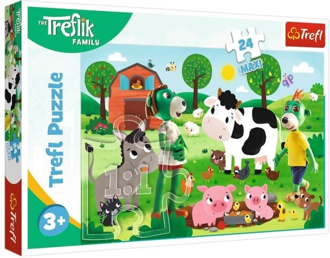 Puzzle 24 maxi La Famille Treflik à la campagne TREFL