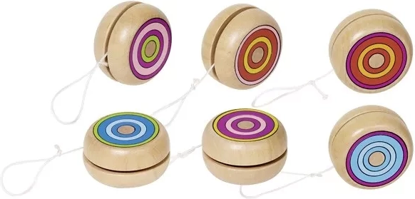 Yo-yo en bois avec anneaux colorés