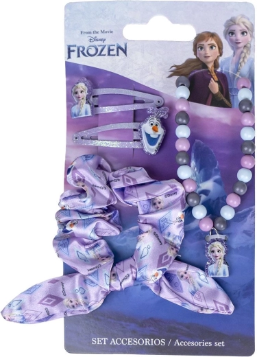 Ensemble d’accessoires pour enfants Disney Frozen – barrettes, élastique et collier