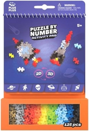 Plus-Plus Activity Pad Puzzle by Number construction spatiale 2D/3D, 125 pièces
