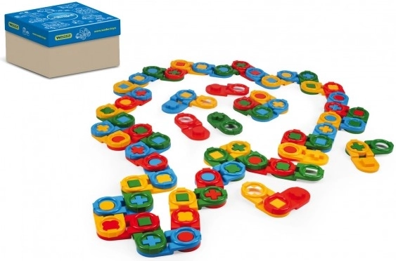 Dominos de construction en plastique 64 pièces pour enfants 12m+ Wader