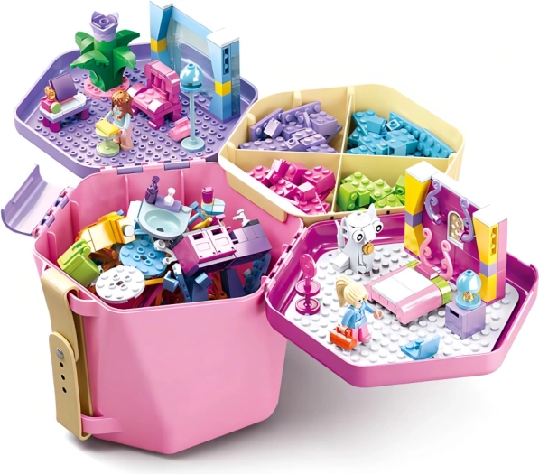 Sluban seau avec briques rose