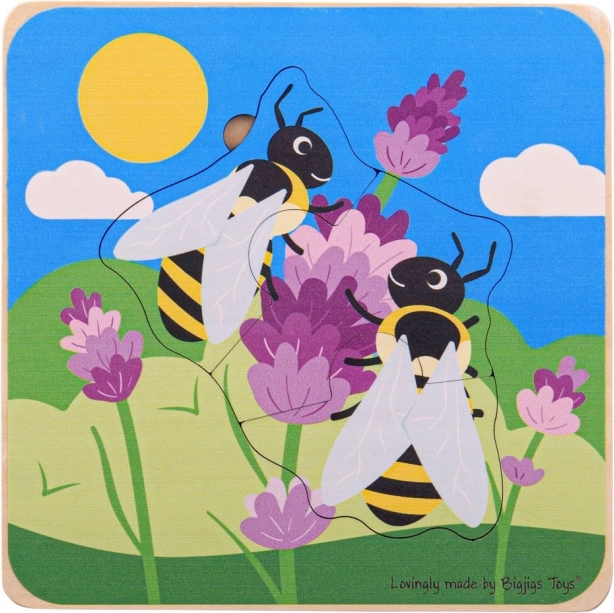 Bigjigs Toys puzzle à encastrer cycles de vie – Abeilles