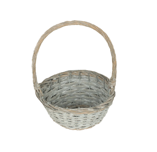 Panier en osier gris avec poignée 26 × 11 × 33 cm
