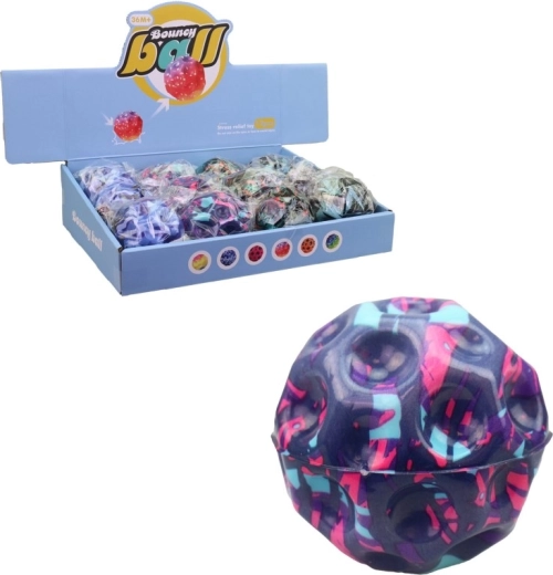 Balles élastiques 8 cm – lot de 12 pièces en présentoir