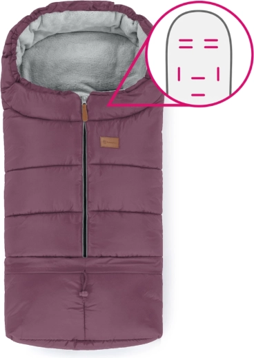 Petite&Mars chancelière réglable 3-en-1 Jibot horizontal mysterious plum
