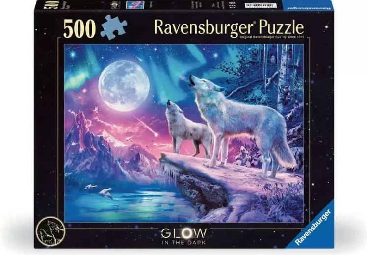 Puzzle lumineux Ravensburger Loups hurlants au crépuscule 500 pièces