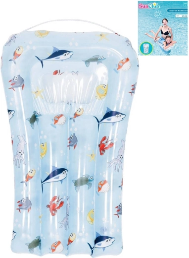 SUN CLUB matelas gonflable pour enfant poissons marins avec fenêtre de vision sous l’eau 72 × 47 cm