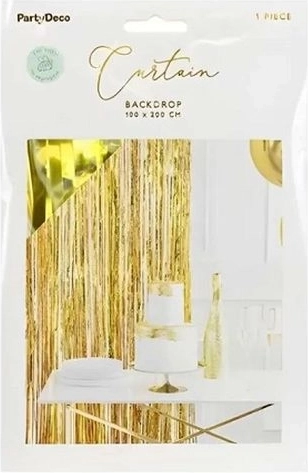Décoration suspendue à franges dorées pour fête 100 × 200 cm