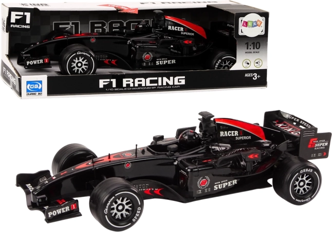 Voiture de course F1 à remontage 1:10, noire avec sons