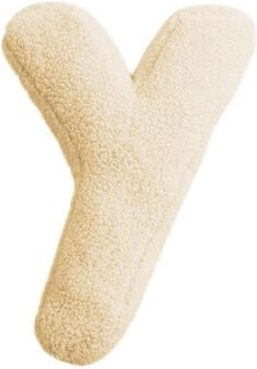 Lettre en peluche Mealini y crème - 1 pièce