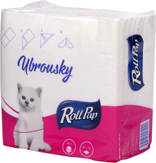 Serviettes en papier 30 × 30 cm, une épaisseur, 100 pcs