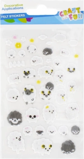 Autocollants moutons – décorations en feutrine 42 pcs
