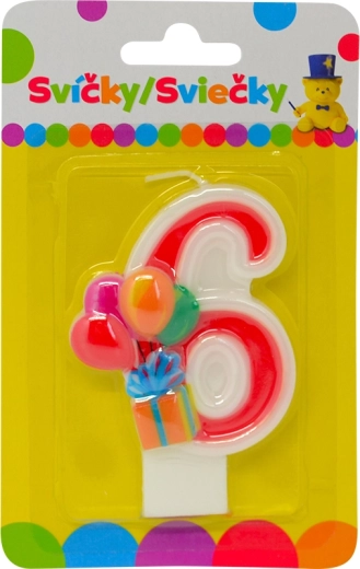 Bougie d’anniversaire avec ballons – numéro 6