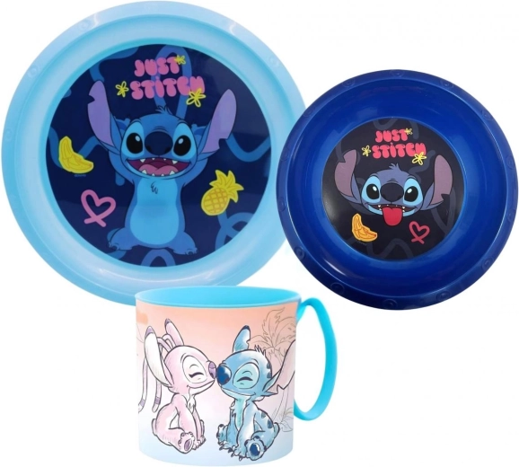 Ensemble de repas en plastique Lilo et Stitch (3 pièces)